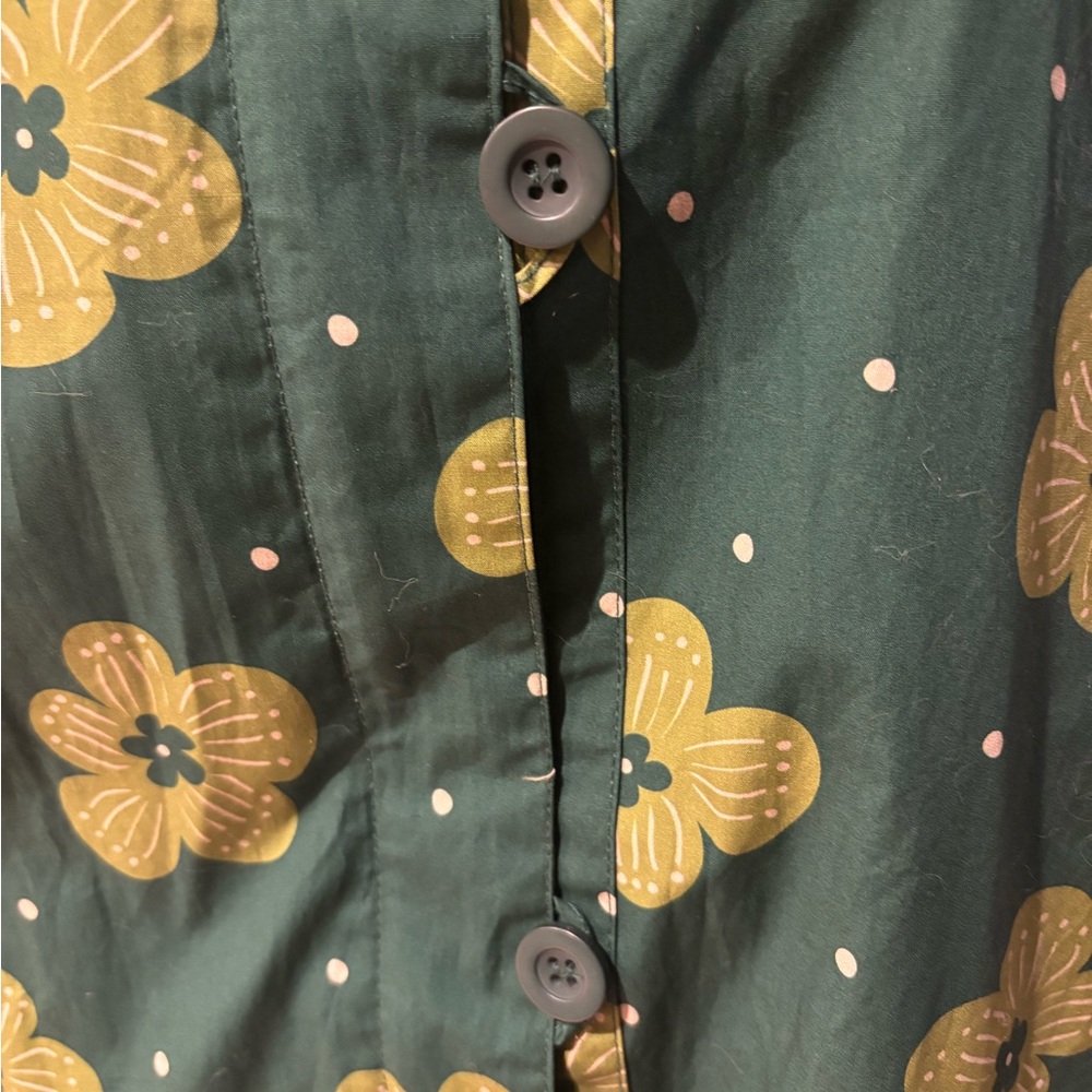 Gudrun Sjoden Green Floral Parka like new worn once sz large- a rare find! - Picture 6 of 15